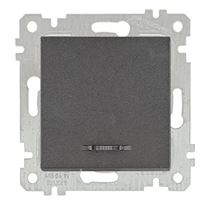 RİTA MEK TUŞ IŞIKLI ANAHTAR (220V)(VİDALI) FÜME 1